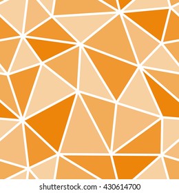 Abstract seamless polygon pattern. Light and dark orange polygon pattern for background or wallpaper. The polygon pattern for printing presentation or flyer. Thick white lines on the polygon pattern.