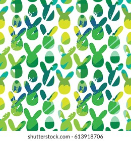 Abstract seamless poster with eggs and rabbit head