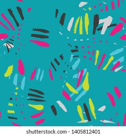 Abstract seamless print. Colorful Repeats ornament for textile, clothes, wrapping paper. 
