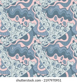 Abstract seamless psychedelic colorful artwork with hand drawn pattern