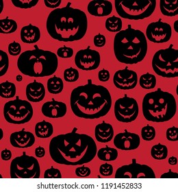 Abstract seamless pumpkin pattern for girls,boy, kids, halloween, clothes. Creative vector halloween pattern with pumpkin scary face, smile. Funny pumpkin pattern for textile and fabric. Fashion style