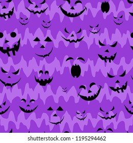 Abstract seamless pumpkin pattern for girls,boy, kids, halloween, clothes. Creative vector halloween pattern with pumpkin scary face, smile. Funny pumpkin pattern for textile and fabric. Fashion style