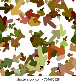 Abstract seamless random arrow background pattern - vector illustration from rotated rounded arrows with shadow effect