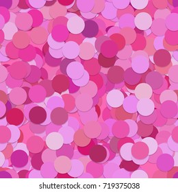 Abstract seamless random dot pattern background - vector graphic from pink circles with shadow effect