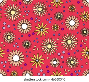 Abstract seamless red floral background