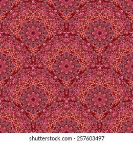 Abstract Seamless Red Geometric Vector Pattern. Vintage Wallpaper Background. Mosaic Texture for Textile Print