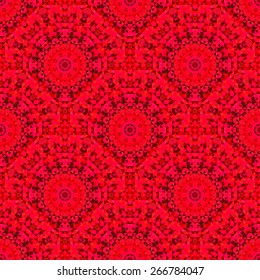 Abstract Seamless Red Geometric Vector Pattern. Vintage Wallpaper Background. Mosaic Texture for Textile Print