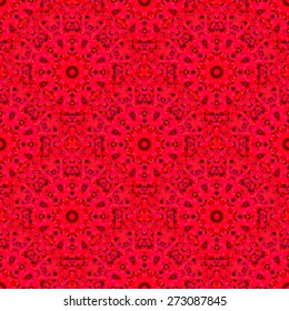 Abstract Seamless Red Geometric Vector Pattern. Vintage Wallpaper Background. Mosaic Texture for Textile Print