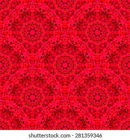 Abstract Seamless Red Geometric Vector Pattern. Vintage Wallpaper Background. Mosaic Texture for Textile Print
