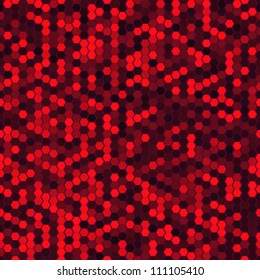 Abstract Seamless Red Halftone Comb Dots. Light Disco Club Fun Holiday Pattern. Bright Sparkle Party Vector Background