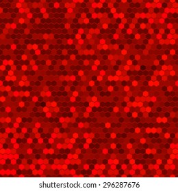 Abstract Seamless Red Halftone Comb Dots. Light Disco Club Fun Holiday Pattern. Bright Sparkle Party Vector Background