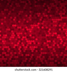 Abstract Seamless Red Halftone Comb Dots. Light Disco Club Fun Holiday Pattern. Bright Sparkle Party Vector Background
