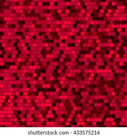 Abstract Seamless Red Halftone Comb Dots. Light Disco Club Fun Holiday Pattern. Bright Sparkle Party Vector Background