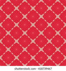 Abstract seamless red mosaic tile pattern on the light background. Vector illustration eps