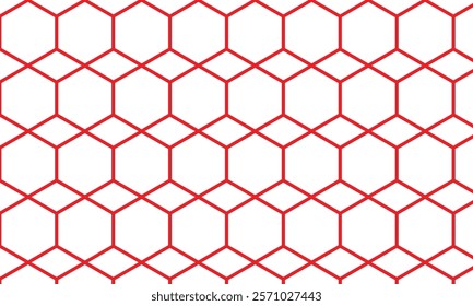 abstract seamless red outline hexagon pattern suitable for background.