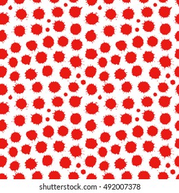 Abstract seamless red pattern. Seamless red and white grunge art pattern. 