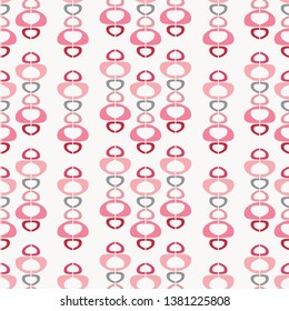 Abstract seamless repeat of pink and grey shapes on a pale background. Modern geometric striped vector design background ideal for fabric, wallpaper and stationery designs.