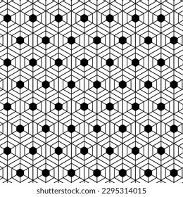 abstract seamless repeat sacred geometric black pattern.