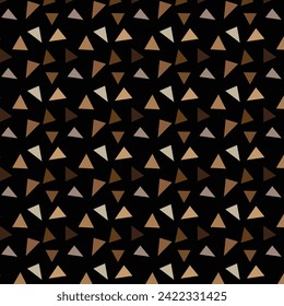 abstract seamless repeatable brown triangle shape pattern on dark.