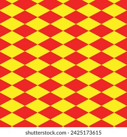 abstract seamless repeatable red rhombus pattern on yellow.