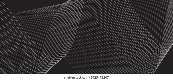 abstract seamless repeatable wave line on dark.