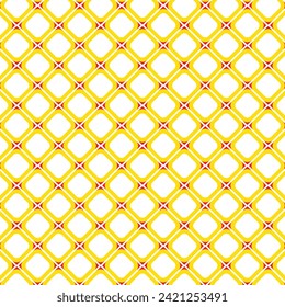 patrón abstracto de rectángulo redondeado amarillo y amarillo repetible en rojo.