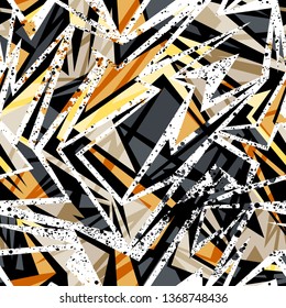 Abstract seamless repeated backdrop for sport textile, fashion clothes, wrapping paper. Grunge geometric repeats backdrop. graffiti style ornament