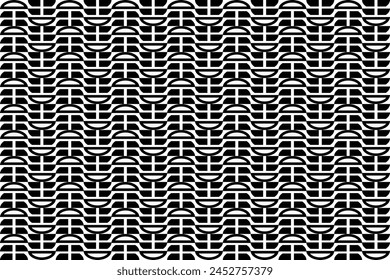 Abstract seamless repeating pattern. Black and white seamless geometric textile pattern. Abstract mosaic tile wallpaper decor.