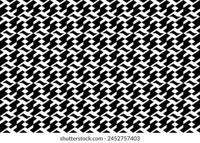 Abstract seamless repeating pattern. Black and white seamless geometric textile pattern. Abstract mosaic tile wallpaper decor.