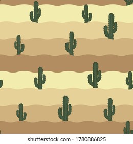 An abstract seamless repeating pattern of cactuses