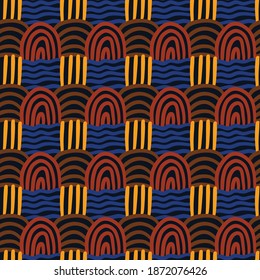 abstract seamless repeating pattern with colorful stripes. vector illustration