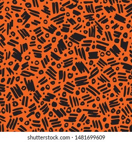 Abstract Seamless Repeating Pattern hand drawn with pen, brush ans ink. Great texture for print, wallpaper, home decor, spring summer fashion fabric, textile, invitation background, paper - Vector.