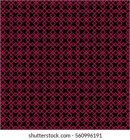 Abstract seamless repeating pink squares on black background vector pattern
