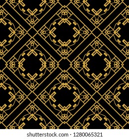 Abstract seamless retro art deco vintage ornamental background