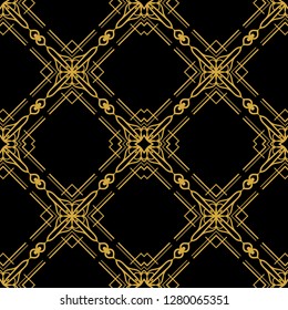 Abstract seamless retro art deco vintage ornamental background