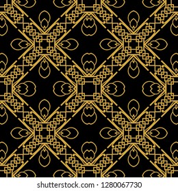 Abstract seamless retro art deco vintage ornamental background