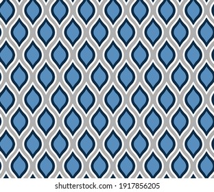 Abstract seamless retro ornament pattern vector illustration indigo blue background. can be used for textile, wallpaper.