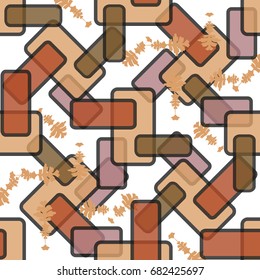 Abstract, seamless retro pattern from colored rectangles