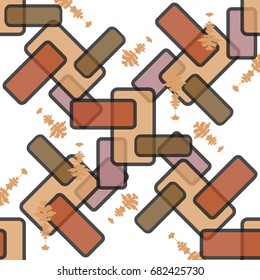 Abstract, seamless retro pattern from colored rectangles