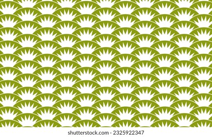 Abstract seamless retro pattern with seamless overlapping lines, green and white colors composition, suitable for web, print, apparel, gift wrapping, home decor, invitation background decor, textile d