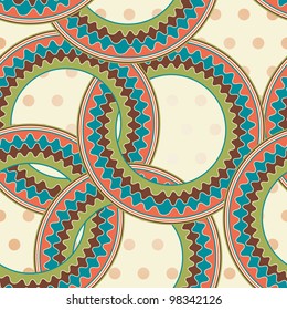 Abstract Seamless Retro Style In wrought Circles Pattern