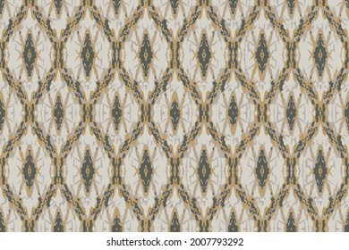 Abstract seamless rhombus vector pattern. Vintage Textile Print. Yellow diamond texture background.