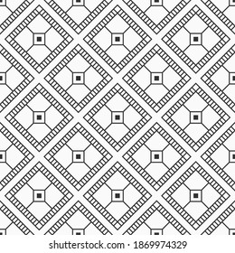Abstract seamless rhombuses pattern. Modern stylish texture. Repeating geometric tiles. Vector monochrome background.