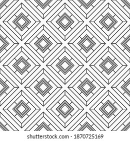 Abstract seamless rhombuses pattern. Modern stylish texture. Repeating geometric tiles. Vector monochrome background.