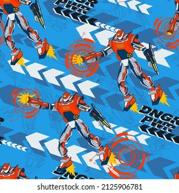Abstract seamless robot pattern