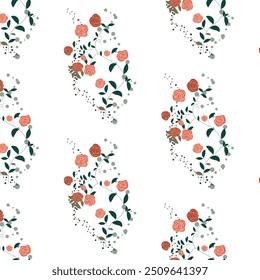 Abstractas patrón floral rosa inconsútil sobre fondo transparente. Tela textil botánica.
