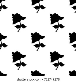 Abstract seamless rose pattern for girls or boys. Creative vector background with rose, flower. Funny wallpaper for textile and fabric. Fashion rose pattern style. Coloring monochrome picture