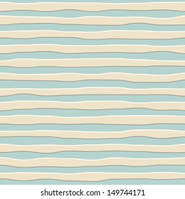 Abstract seamless rough wavy stripes wall vector background.