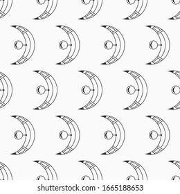 Abstract seamless sacred geometric symbols pattern. Modern stylish texture. Linear style. Vector monochrome background.