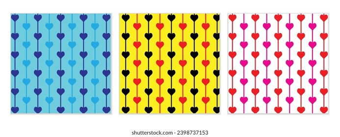 abstract seamless set of coloring heart pattern perfect for banner poster.